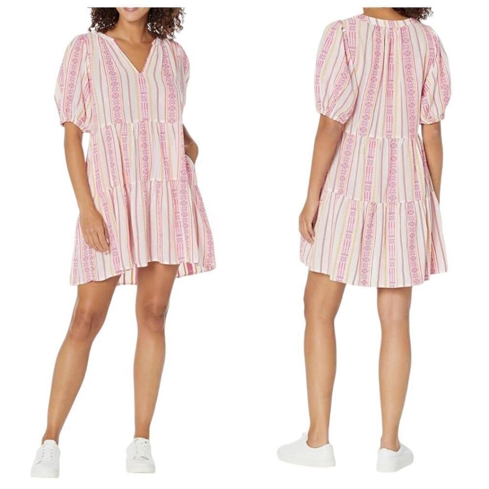 Velvet by Graham & Spencer XS Monique Jacquard Cotton Mini Dress